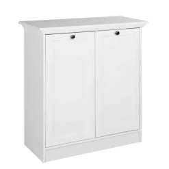 Commode 2 portes en bois coloris blanc - CO7004