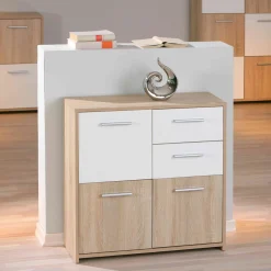 Commode 3 portes 2 tiroirs en bois - CO12053-1