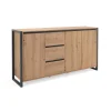 Commode 3 portes 3 tiroirs en bois imitation chêne - CO7109-3