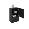 Commode 1 porte 2 tiroirs en bois noir satiné - CO13034-3
