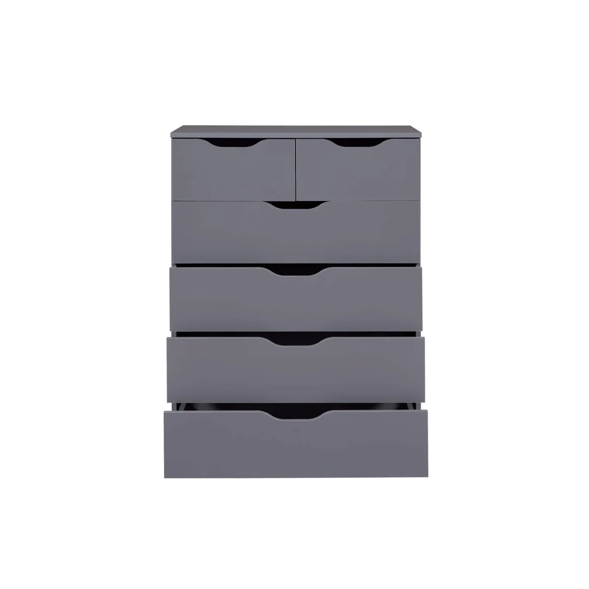 Commode 6 rangements en bois gris anthracite - CO12098