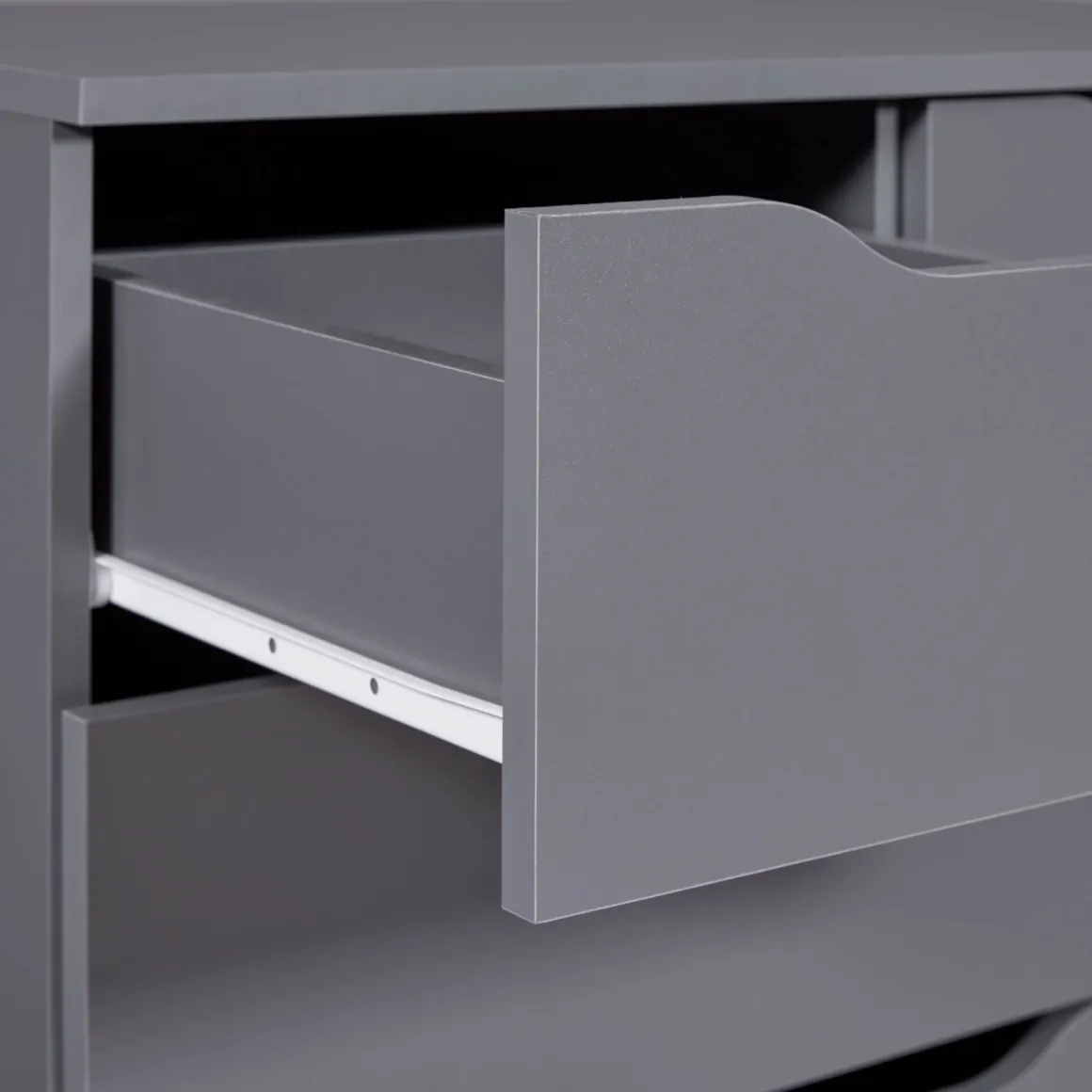 Commode 6 rangements en bois gris anthracite - CO12098