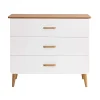 Commode SMOOTHCLOUD en bois naturel et blanc