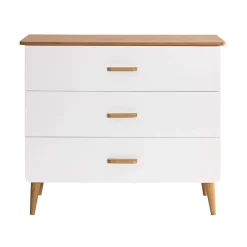 Commode SMOOTHCLOUD en bois naturel et blanc
