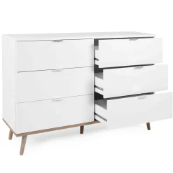Commode 6 tiroirs blanc - CO7781-2