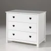 Commode 3 tiroirs en bois blanc CO2001