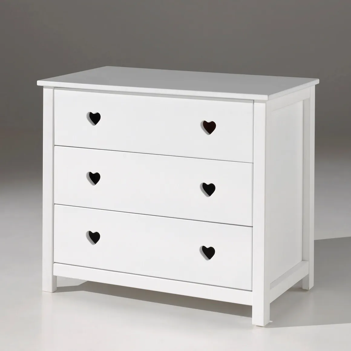 Commode 3 tiroirs en bois blanc CO2001