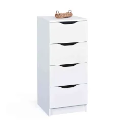 Commode 4 tiroirs en bois blanc - CO12052-3
