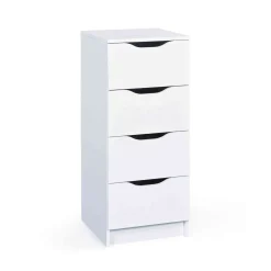 Commode 4 tiroirs en bois blanc - CO12052-3