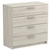Commode 4 tiroirs en bois imitation chêne shannon - CO180