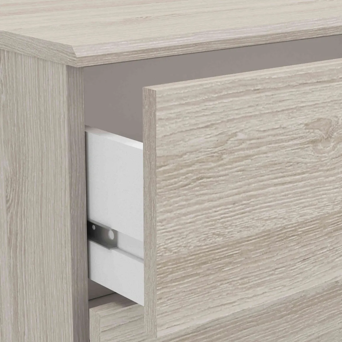 Commode 4 tiroirs en bois imitation chêne shannon - CO180