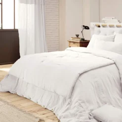 Couvre-lit double gaze de coton blanc