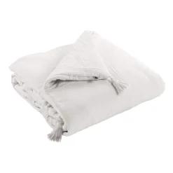 Couvre-lit double gaze de coton blanc