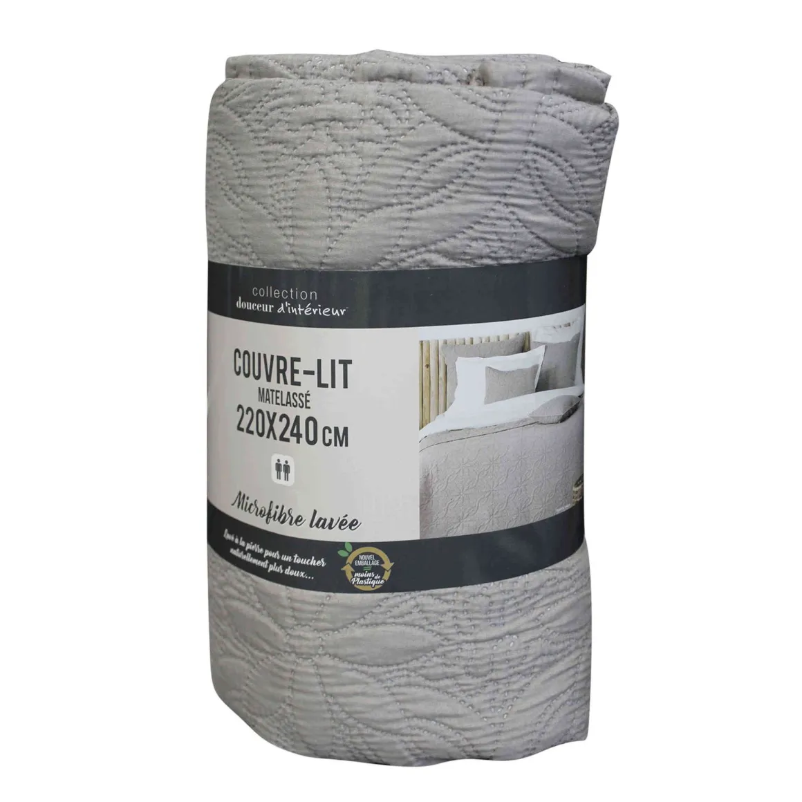 Couvre-lit microfibre lavée matelassé Florette 240x220 cm