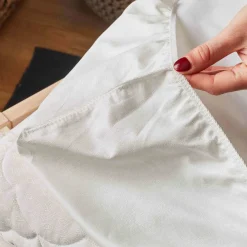 Drap housse bébé + alèse 2 en 1 coton imperméable blanc