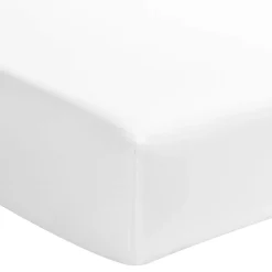 Drap housse blanc 100% satin de coton bonnet 40 cm