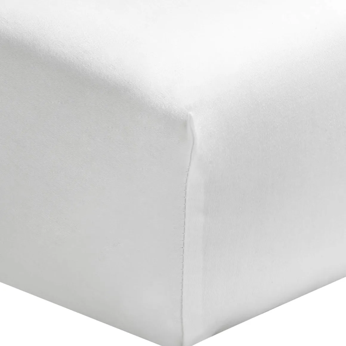 Drap housse blanc 100% satin de coton bonnet 30 cm