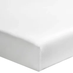 Drap housse blanc 100% satin de coton bonnet 30 cm