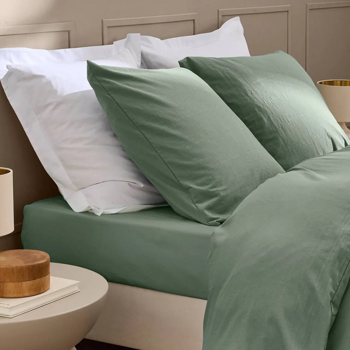 Drap housse coton lavé Douceur d'Intérieur Linella