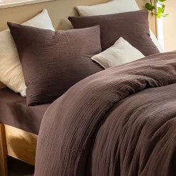 Drap housse gaze de coton Terre de Nuit JUNE