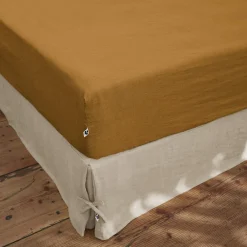 Drap housse lin lavé