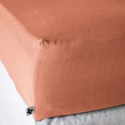 Drap housse lyocell uni Terre de Nuit Lysandre
