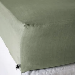 Drap housse lyocell uni Terre de Nuit Lysandre