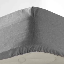 Drap housse polycoton Actually gris bonnet 30 cm