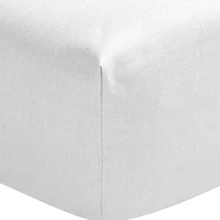 Drap housse pour lit articulé blanc 100% lin bonnet 30 cm