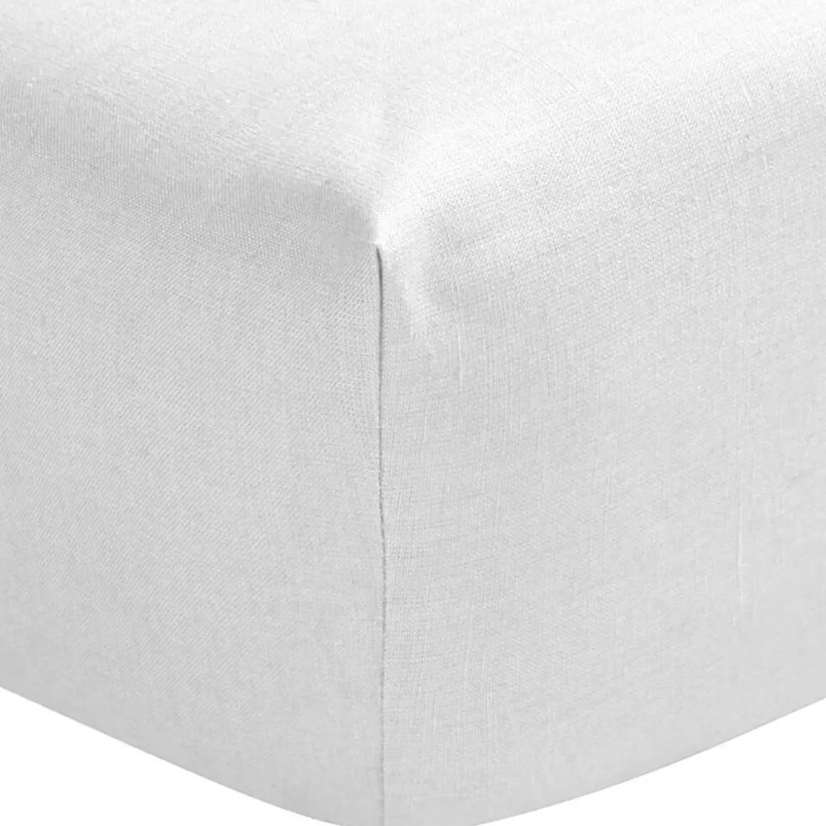 Drap housse pour lit articulé blanc 100% lin bonnet 30 cm