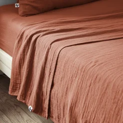 Drap plat gaze de coton