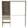Dressing modulable avec étagères et tiroirs bois clair - DR118