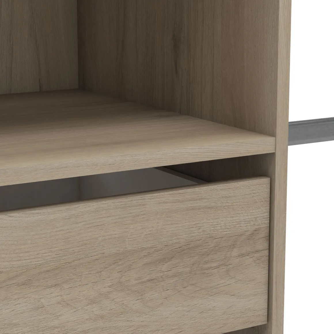 Dressing modulable avec étagères et tiroirs bois clair - DR118