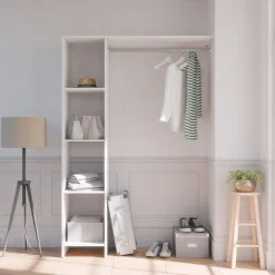 Dressing modulable avec étagères blanc - DR117