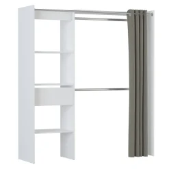 Dressing ouvert avec rideau, extensible