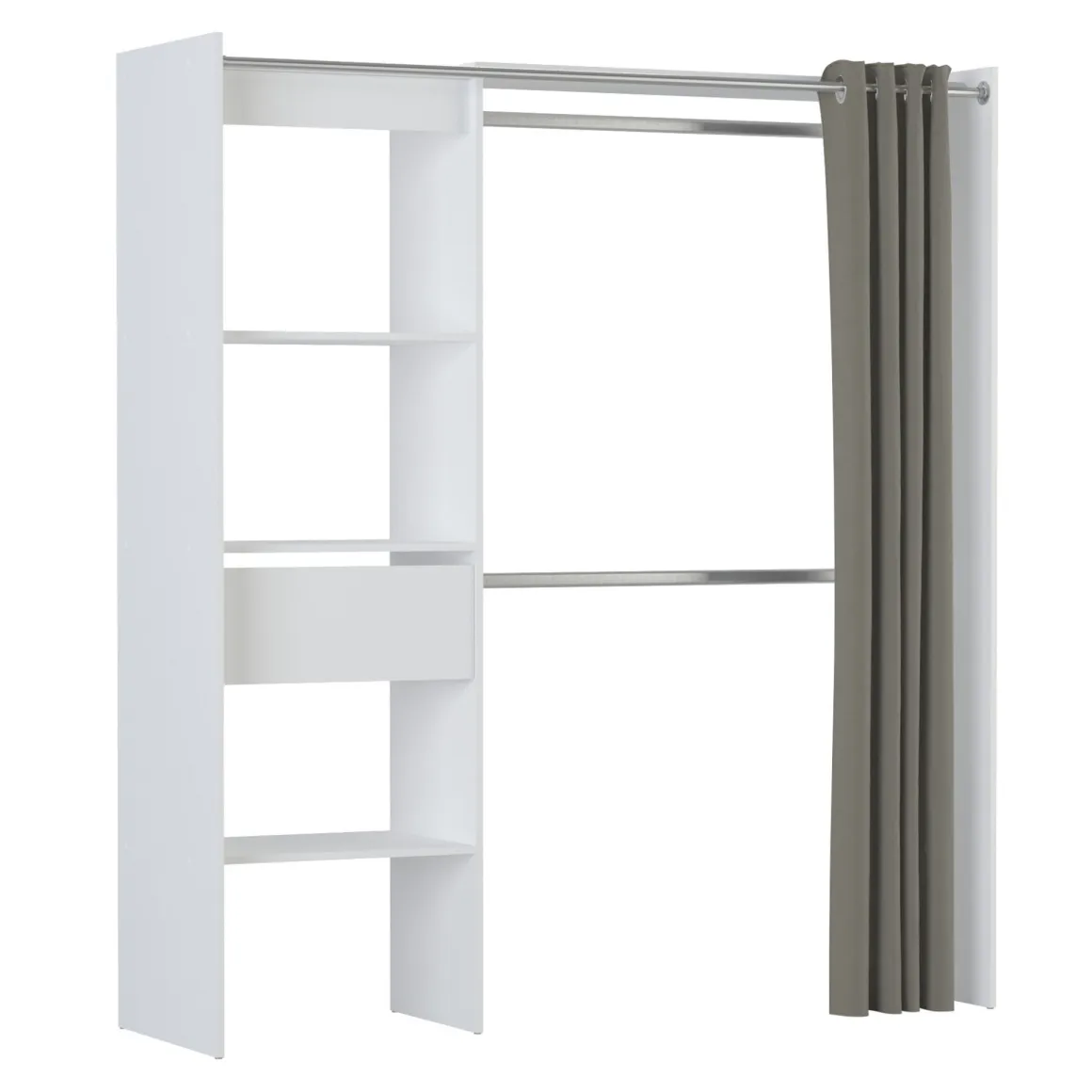 Dressing ouvert avec rideau, extensible