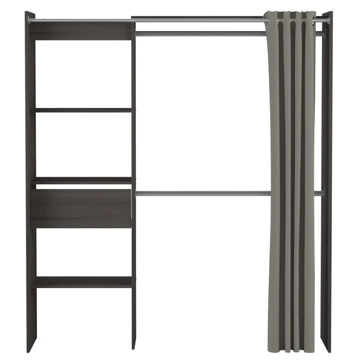 Dressing ouvert avec rideau, extensible