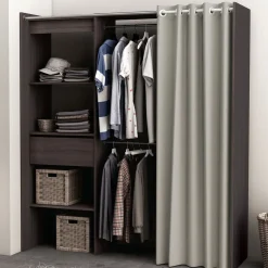 Dressing ouvert avec rideau, extensible