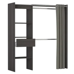 Dressing ouvert avec rideau, extensible