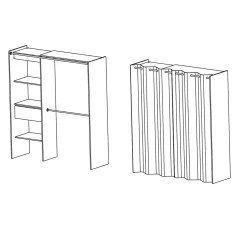 Dressing ouvert avec rideau, extensible