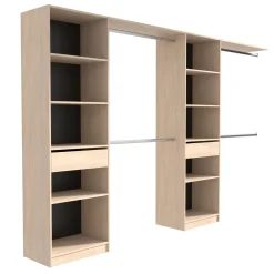 Dressing ouvert avec étagères, réversible bois naturel
