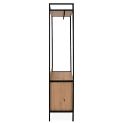 Dressing ouvert bois et métal avec tiroirs