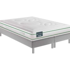 Ensemble Dunlopillo 100% latex naturel 7 zones 22cm HORTENSE, matelas, sommier, pieds