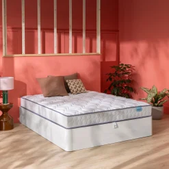 Ensemble lit coffre et matelas ressorts ensachés ferme Merinos