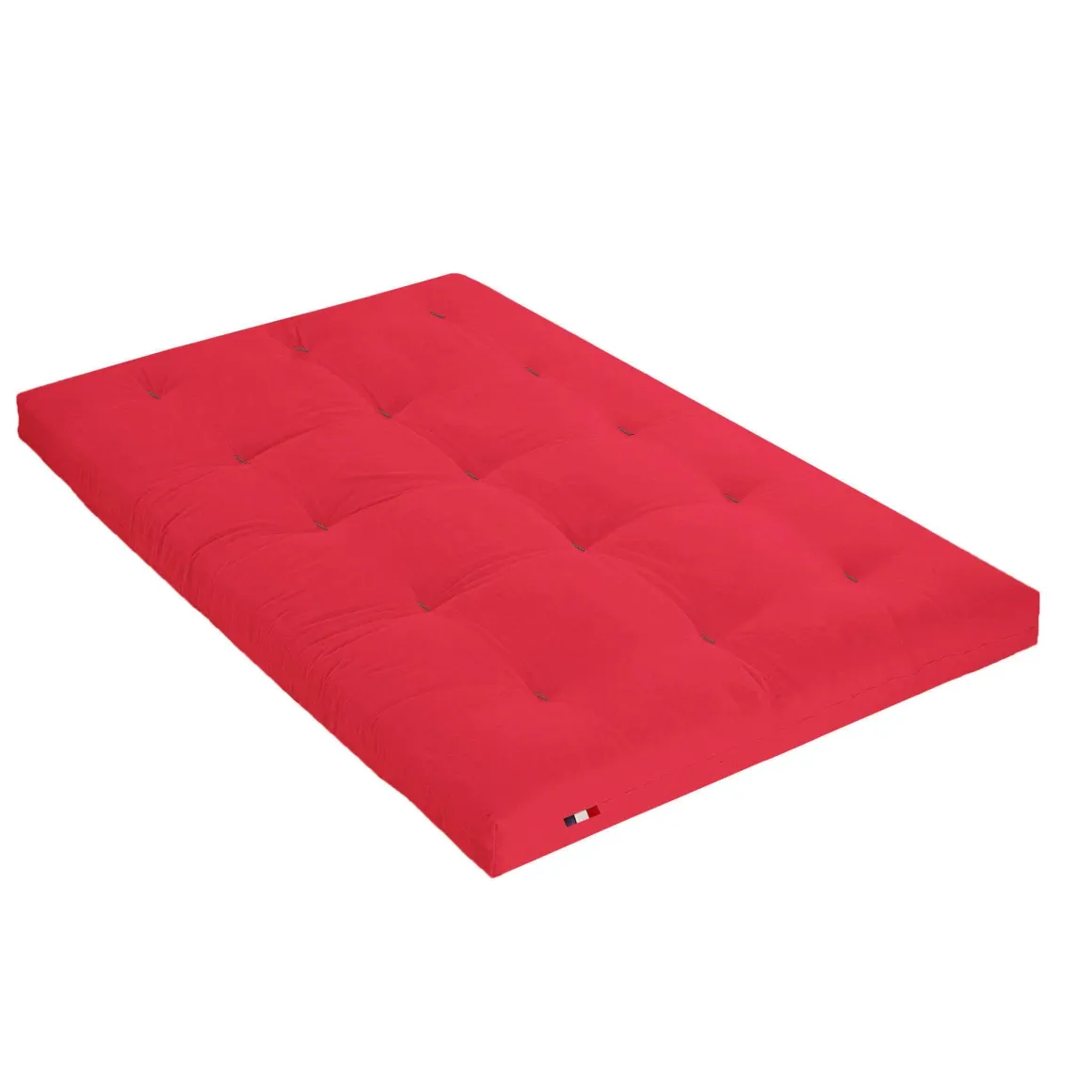 Ensemble matelas futon en coton et structure en bois massif noir