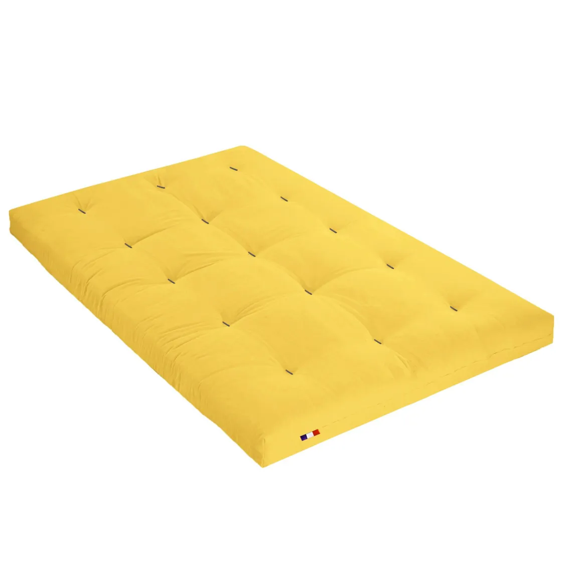 Ensemble matelas futon en coton et structure en bois massif noir