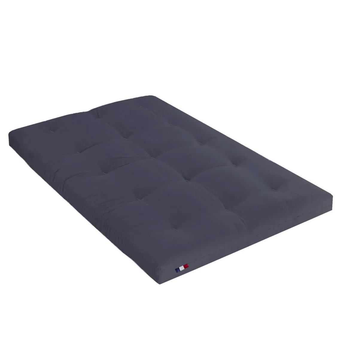 Ensemble matelas futon en coton et structure en bois massif noir