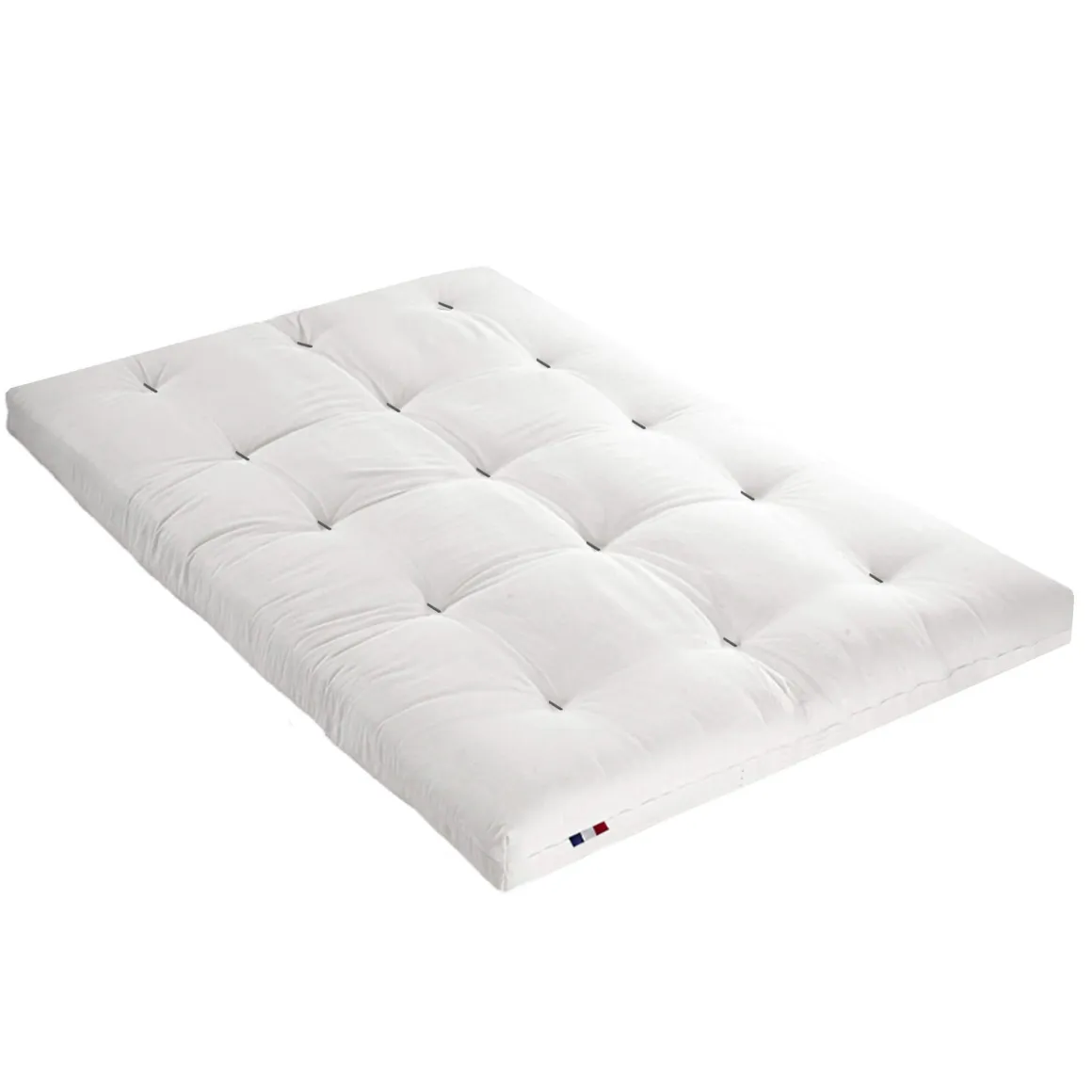 Ensemble matelas futon en coton et structure en bois massif noir