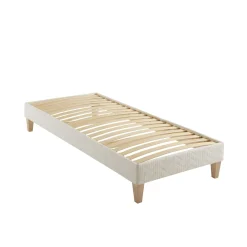 Ensemble matelas mousse recyclée, sommier, pieds, couette et oreiller Aube 400 - SOMEO