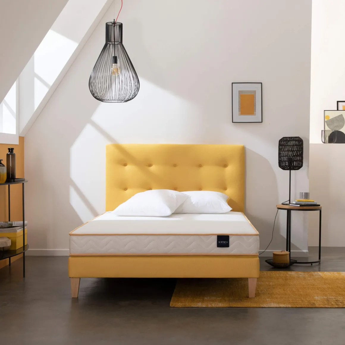 Ensemble matelas mousse, sommier et pieds Aurore 300 - SOMEO